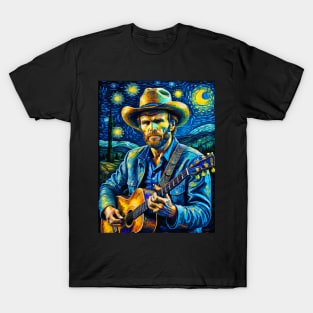 Merle Haggard in starry night T-Shirt